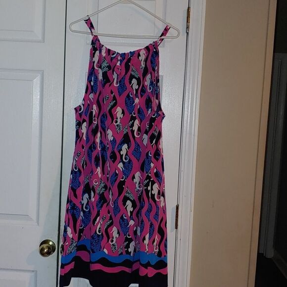 Crown & Ivy Nautical Seahorse halter dress  Sz 3X NWT - Picture 4 of 5